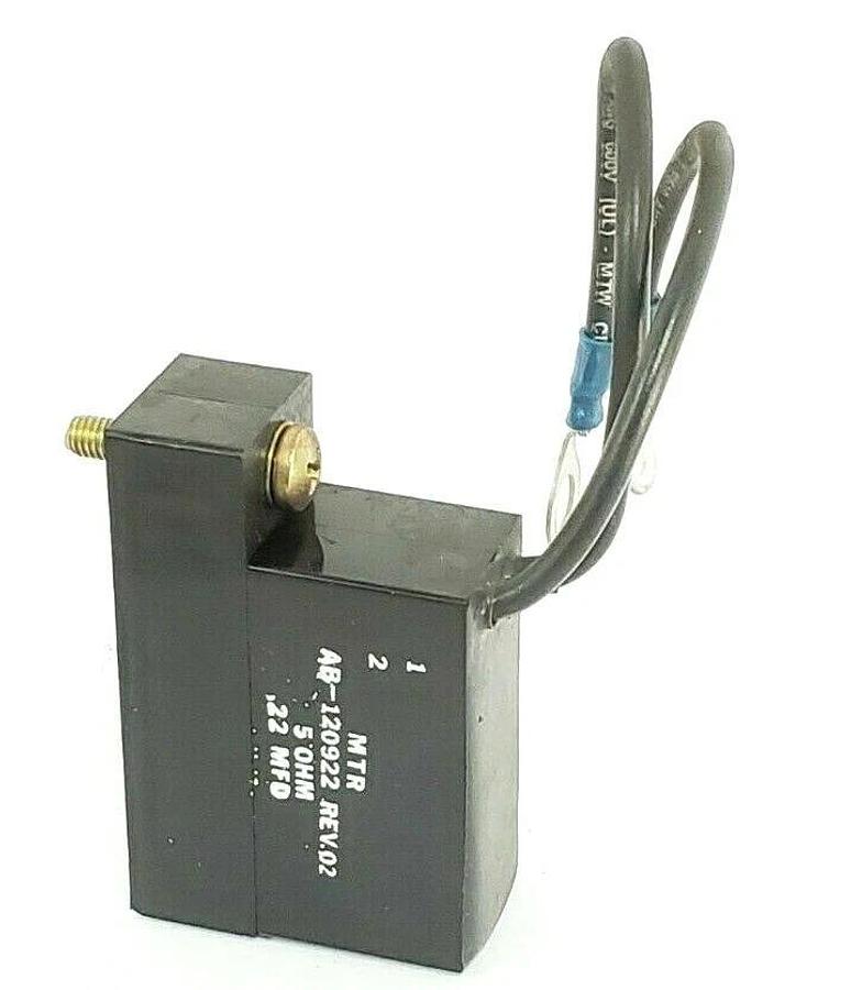 Used MTR AB-120922 REV.02 CAPACITOR AB120922, 5 OHM, .22 MFD
