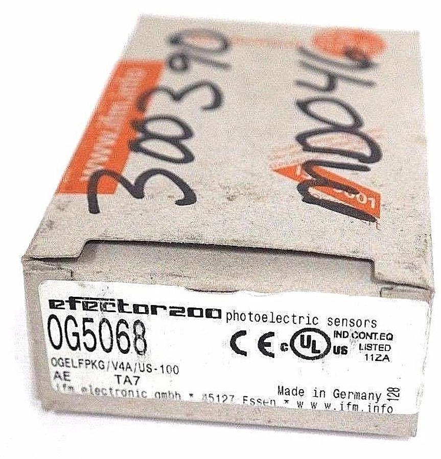 Used NIB IFM EFECTOR OG5068 PHOTOELECTRIC SENSOR OGELFPKG/V4A/US-100