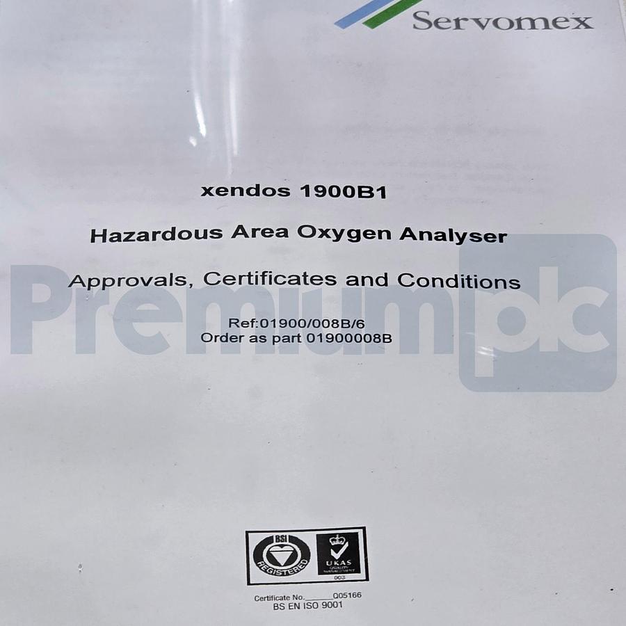 Used Servomex Xendos 1900 | 01900B1 Hazardous Area Oxygen Analyser 01900008B USMP