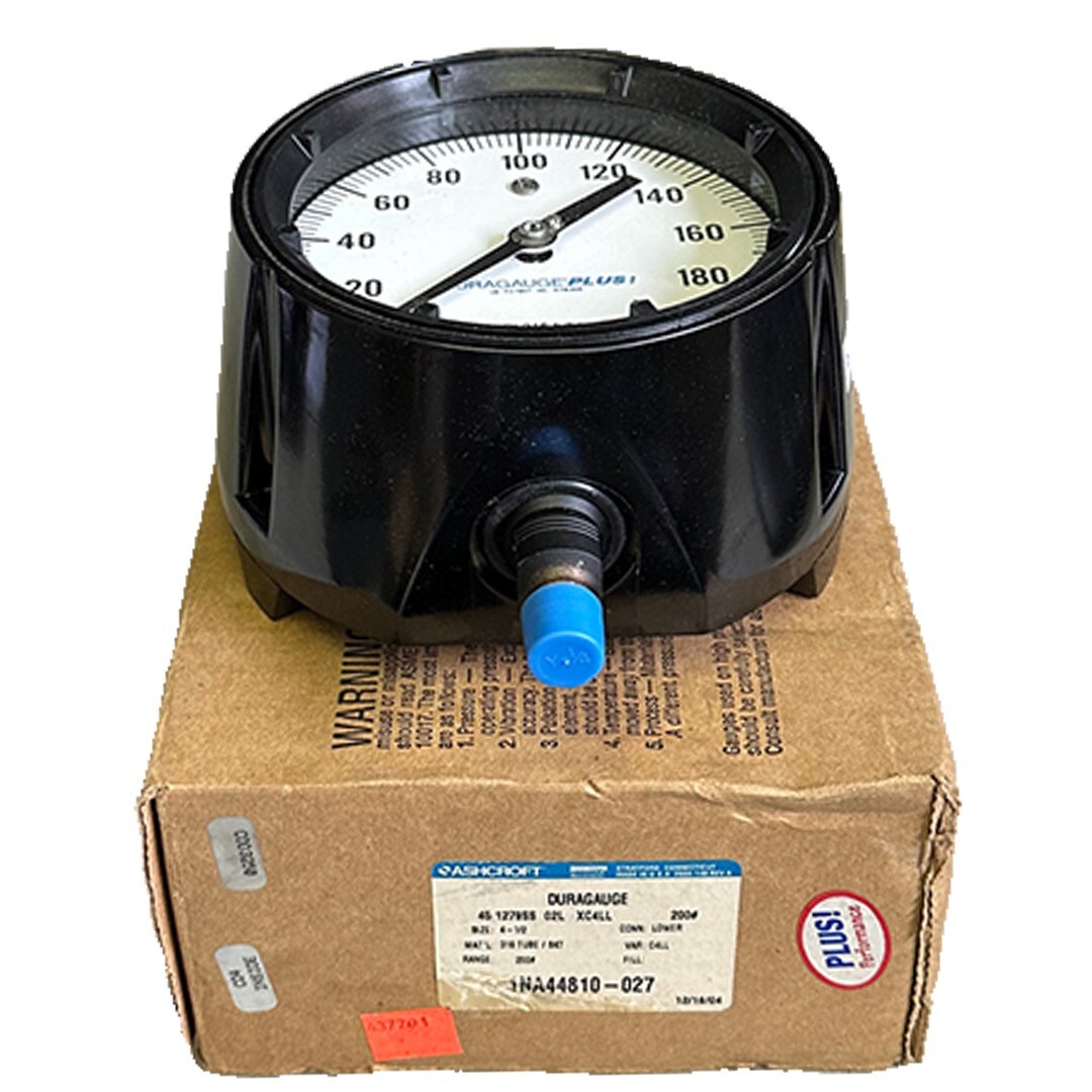 Used NEW ASHCROFT 45 127922 02L XC4LL / 1NA44810-027 DURAGAUGE 4-1/2'' RANGE 200#
