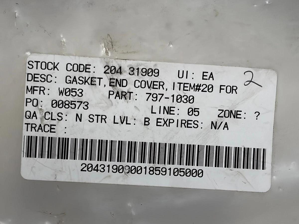 W053 797-1030 End Cover Flange Gaskets Item #20 - Lot of 2 New Surplus