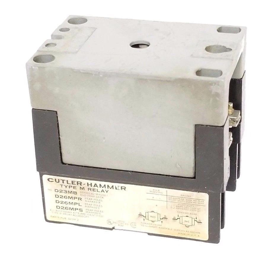 Used CUTLER-HAMMER D23MB RELAY TYPE M W/ 9-1989-1 COIL 110/120V