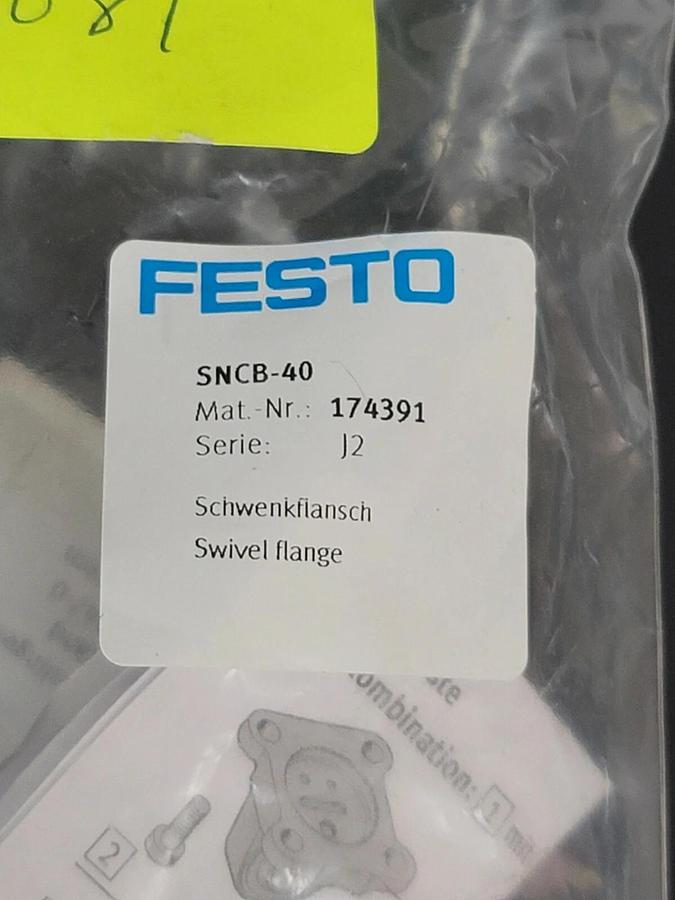 Used NEW FESTO SNCB-40 SWIVEL FLANGE FITS 40MM SNCB40, MAT. NR. 174391