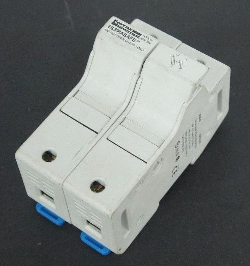 Used FERRAZ SHAWMUT US3J2 ULTRASAFE FUSE BLOCK 30AMP 2POLE 600V