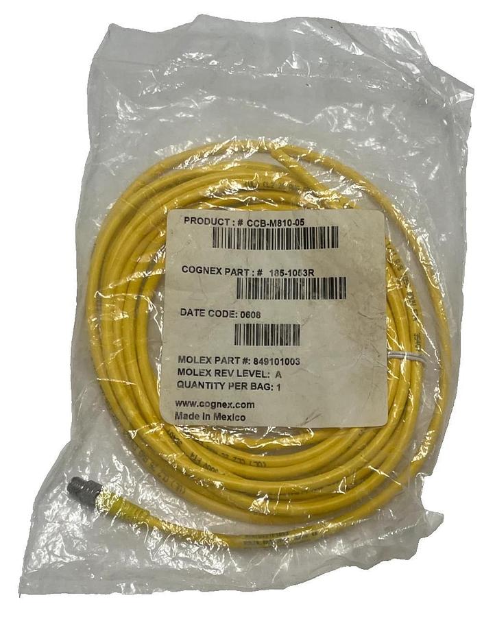 Used COGNEX 185-1053R PRODUCT: CCB-M8IO-05 CORDSET CABLE MOLEX 849101003, NSFS