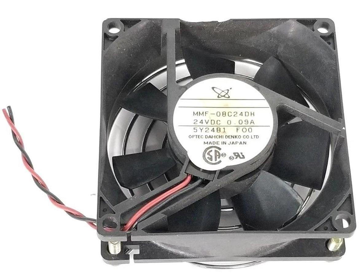 Used OPTEC DAI-ICHI DENKO CO. MMF-08C24DH FAN 24VDC 0.09A MMF08C24DH