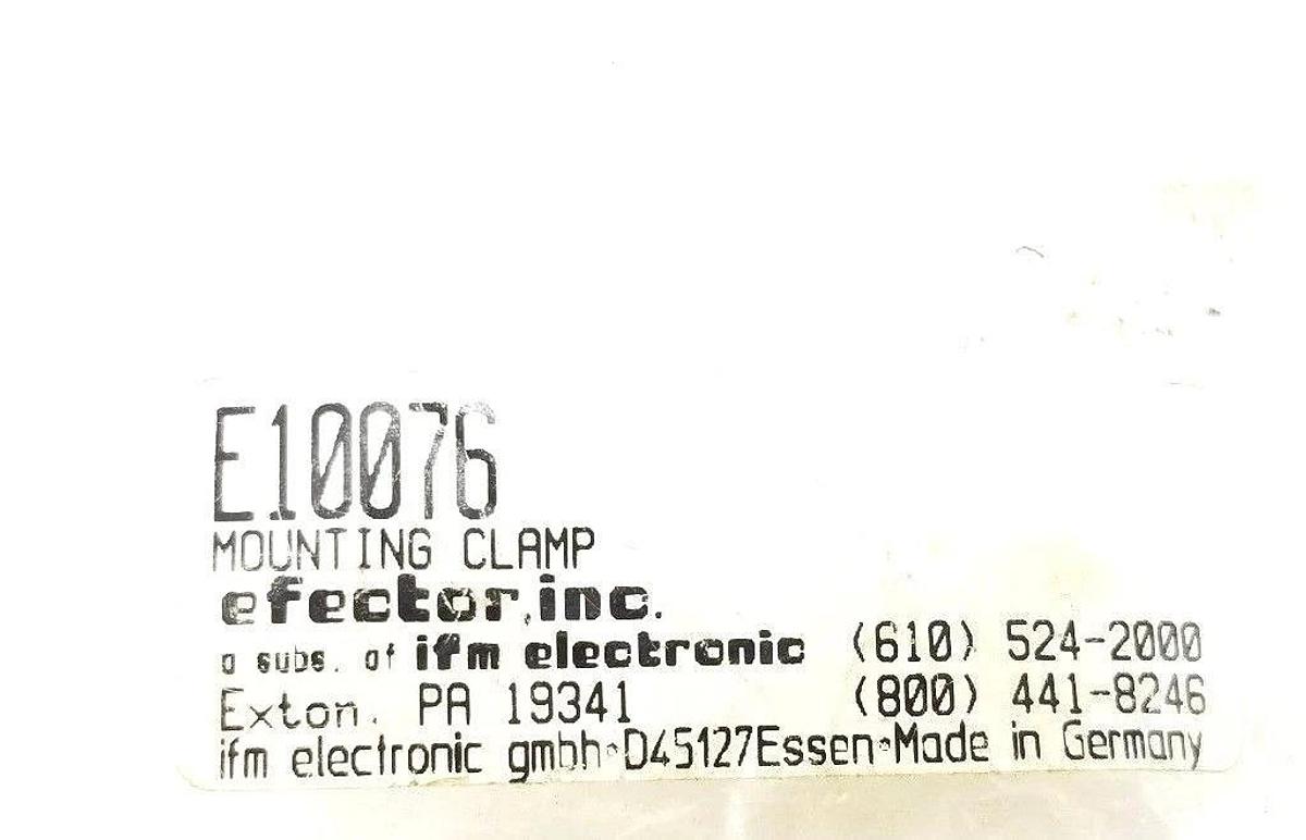 Used NEW IFM EFECTOR E10076 MOUNTING CLAMP