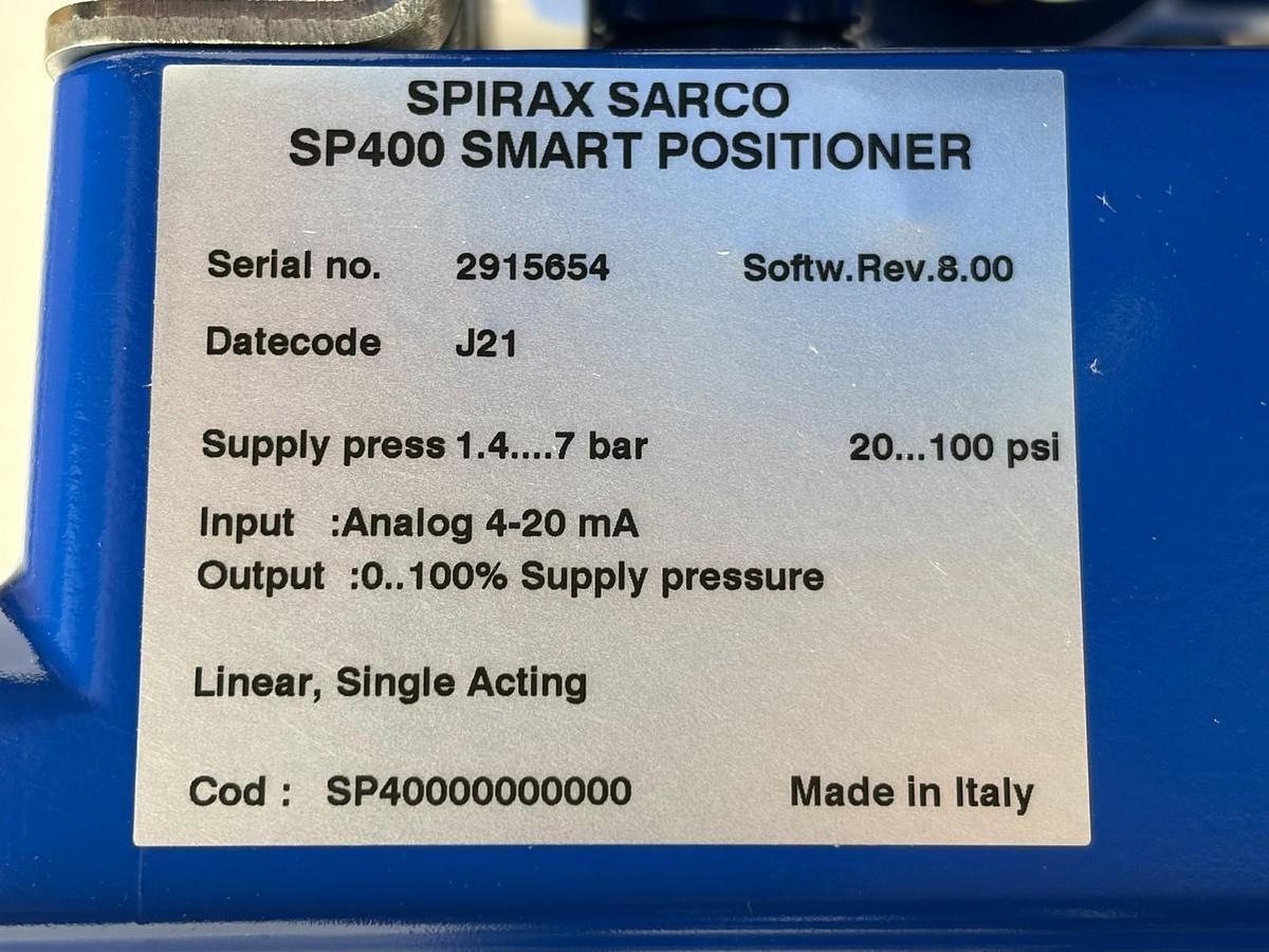 Used Spirax Sarco KEA63 DN25 1" Control Valve SP400 Positioner PN9120E Actuator NEW