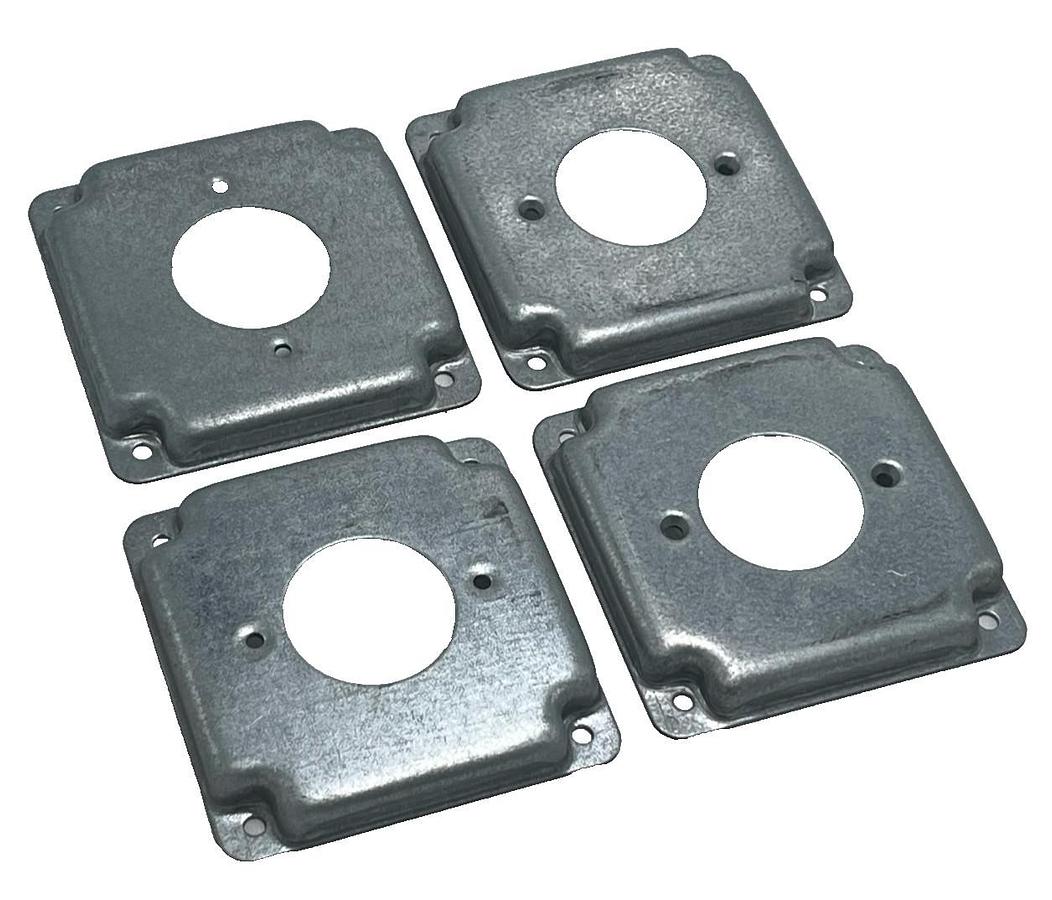 Lot of 4 RACO 812C 2-GFCI 6.5 cu. in. Steel Square Exposed Work Covers - NEW