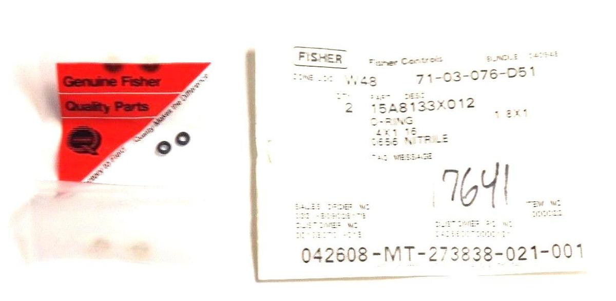 NIB FISHER CONTROLS 15A8133X012 O-RINGS QTY: 2