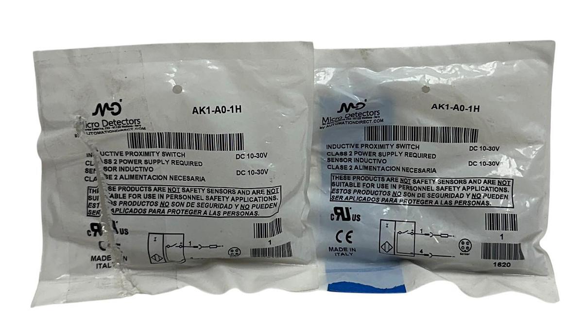 Used 2 AUTOMATIONDIRECT MICRO DETECTORS AK1-A0-1H / AK1A01H PROXIMITY SWITCHES NSMP