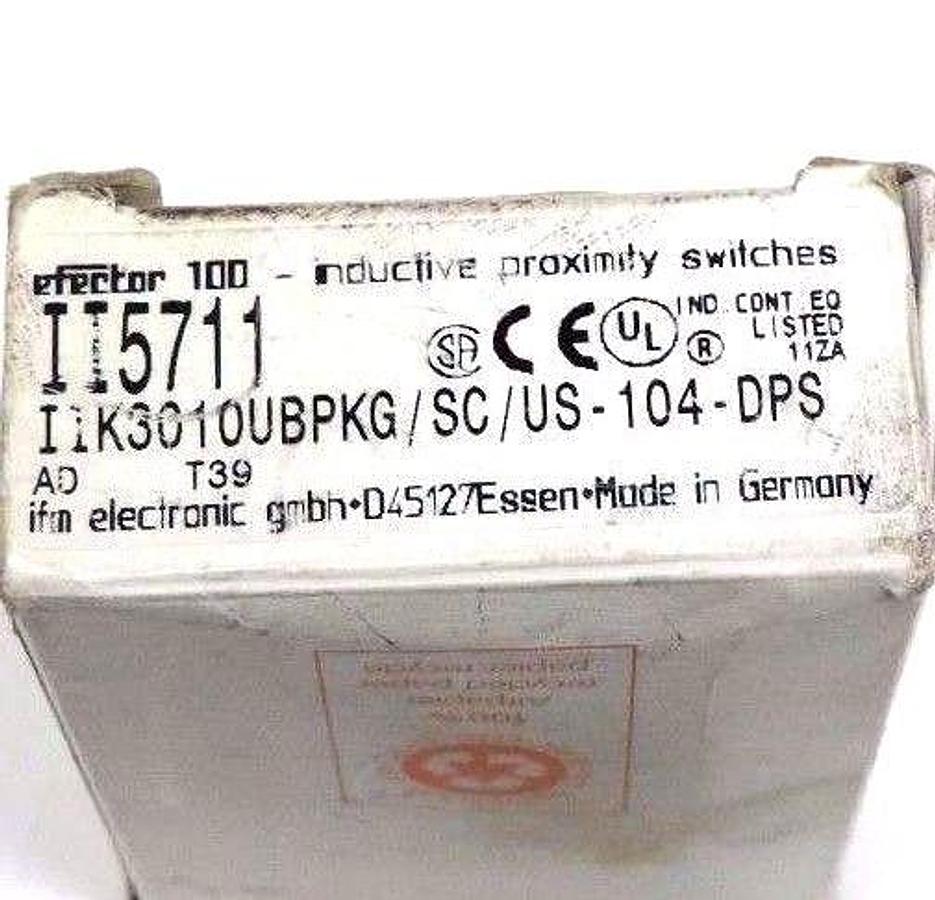 NIB IFM EFECTOR II5711 PROXIMITY SENSOR IIK3010UBPKG/SC/US100DPS, S: 10MM