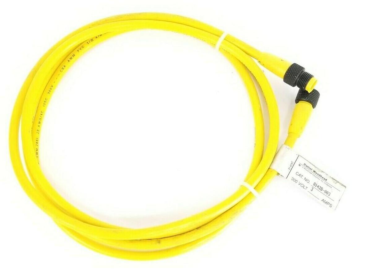 Used WOODHEAD / BRAD HARRISON 81428-003 CABLE ASSEMBLY 300V 3A 4-PIN MALE/FEMALE