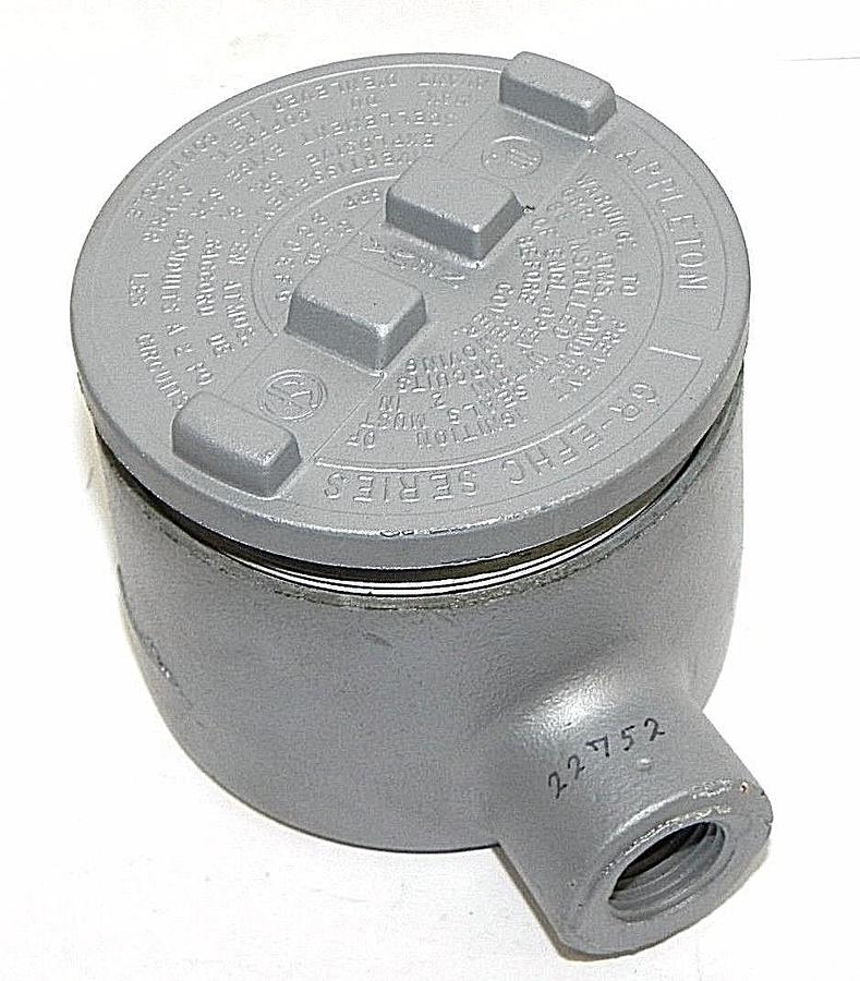 Used NEW APPLETON GR-EFHC SERIES CONDUIT OUTLET BOX 3WAY .75INCH NPT NEMA 3/4