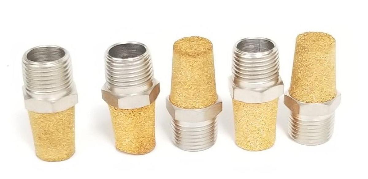 LOT OF 5 NEW GENERIC BRASS MUFFLER FILTERS