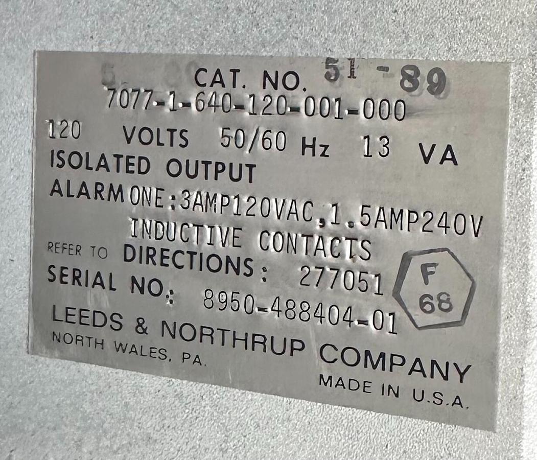 Used NEW LEEDS & NORTHRUP 7077-1-640-120-001-000 / 70771640120001000 SODIUM HYDROXIDE