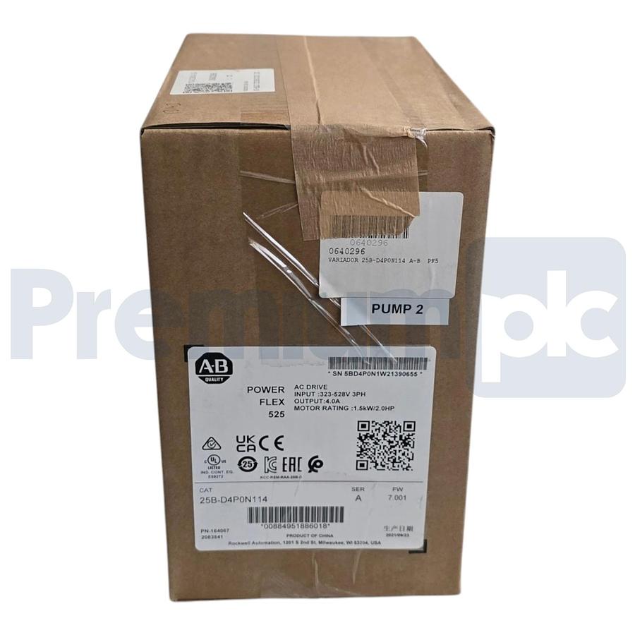 Used Allen Bradley 25B-D4P0N114 /A PowerFlex 525 AC Drive 2HP 480V 3PH