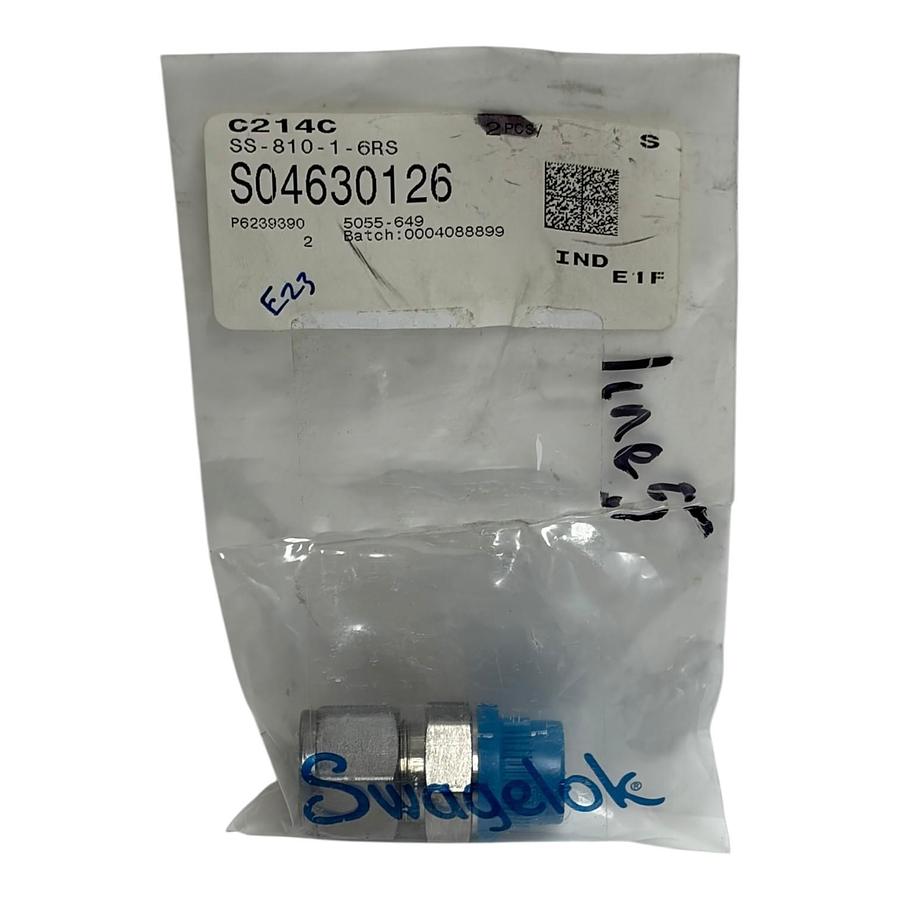 Swagelok SS-810-1-6RS 1/2 Tube x 3/8 ISO Male Connector New Sealed