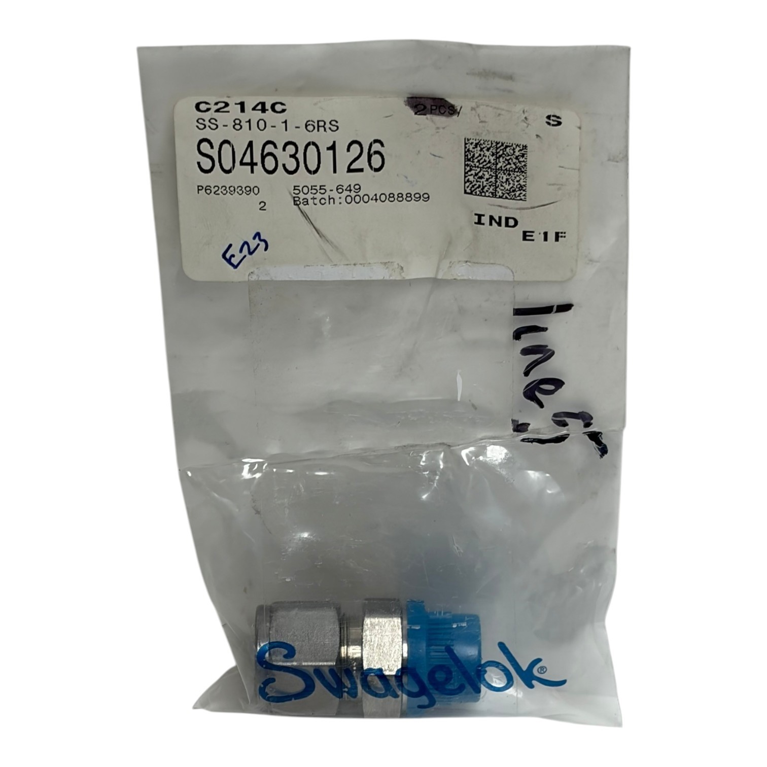Swagelok SS-810-1-6RS 1/2 Tube x 3/8 ISO Male Connector New Sealed