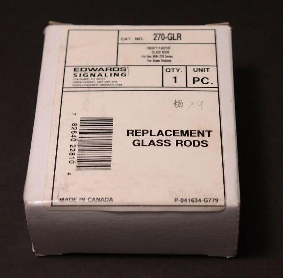 Used LOT OF 9 NEW EDWARDS SIGNALING 270-GLR REPLACEMENT GLASS RODS P027165