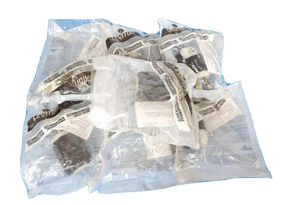 Used LOT OF 7 NEW LEVITON 5C375 PLUGS 20AMP 250VAC 2POLE 3WIRE NEMA 6-20P