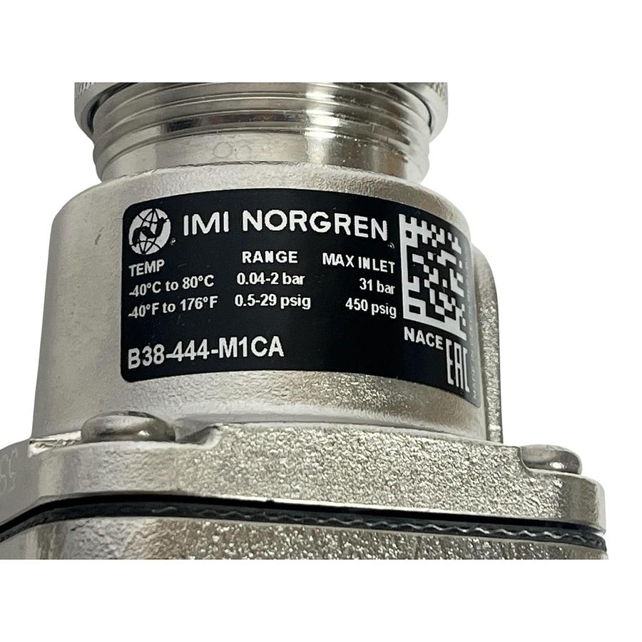 Used IMI Norgren B38-444-M1CA Stainless Steel Filter / Pressure Regulator 1/2" NPT