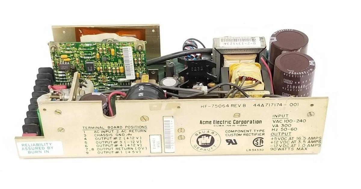 Used ACME ELECTRIC / GE 44A717174-001 POWER SUPPLY HF-75064 , 100-240VAC, 300VA