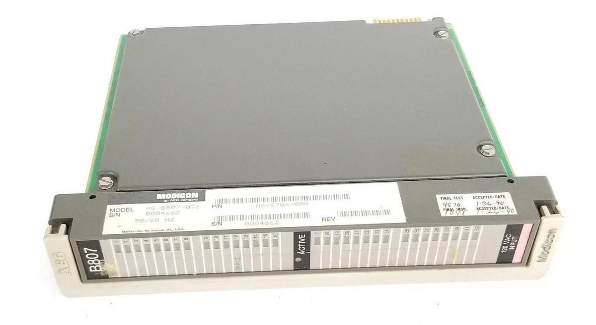Used AEG MODICON AS-B807-032 INPUT MODULE AS-8706-000 , 120V 50/60HZ