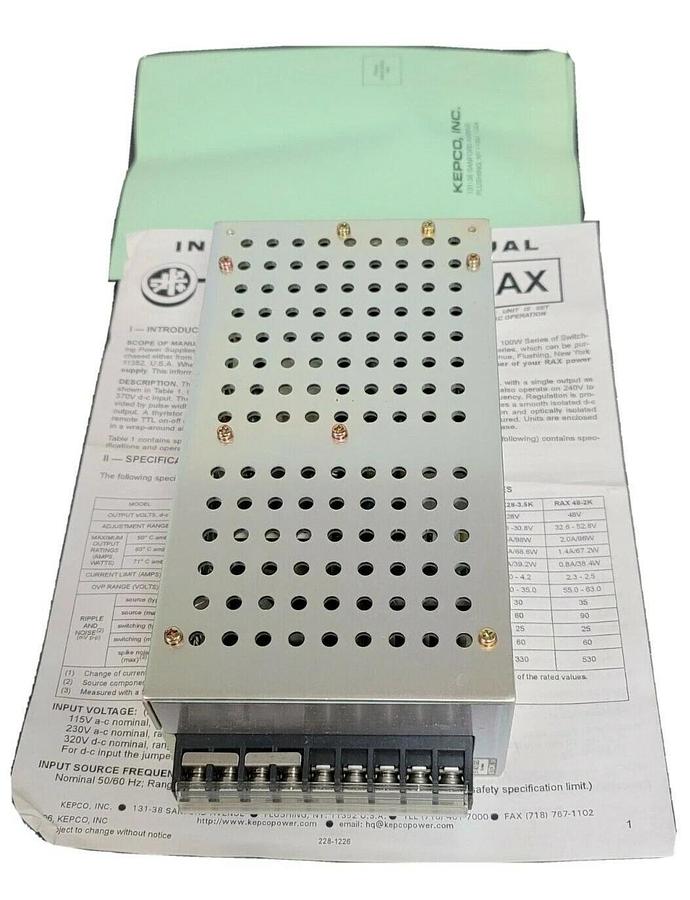Used NIB KEPCO RAX15-6.6K POWER SUPPLY RAX1566K