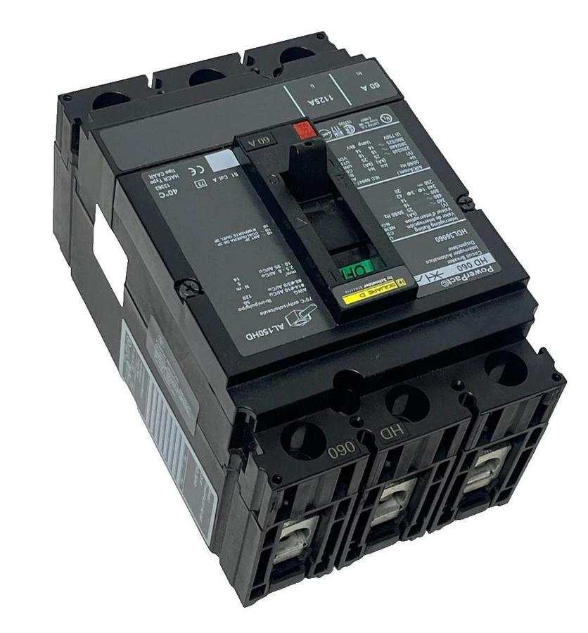 SQUARE D HDL36060 Circuit Breaker | PowerPact H-Frame | 60A 3P 600V | NSMP