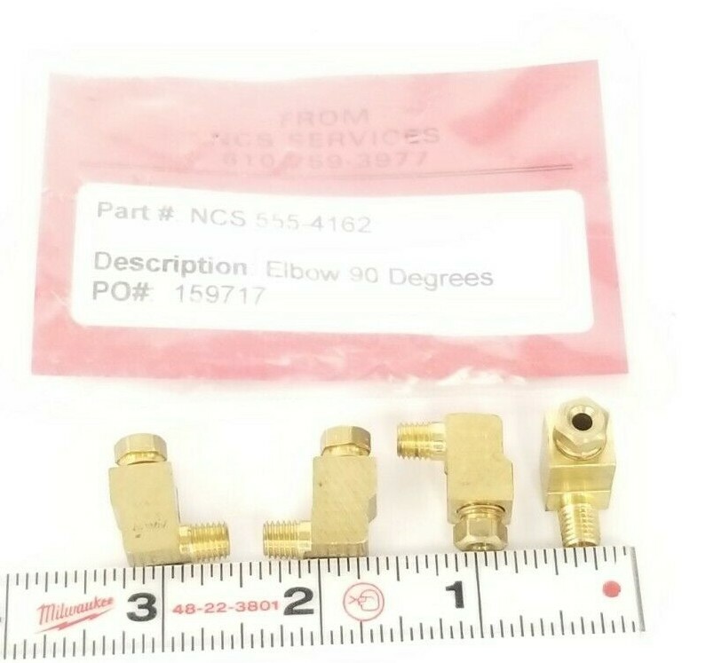 Used LOT OF 4 NEW EATON WEATHERHEAD / NCS 555-4162 MALE ELBOWS 90 DEG.