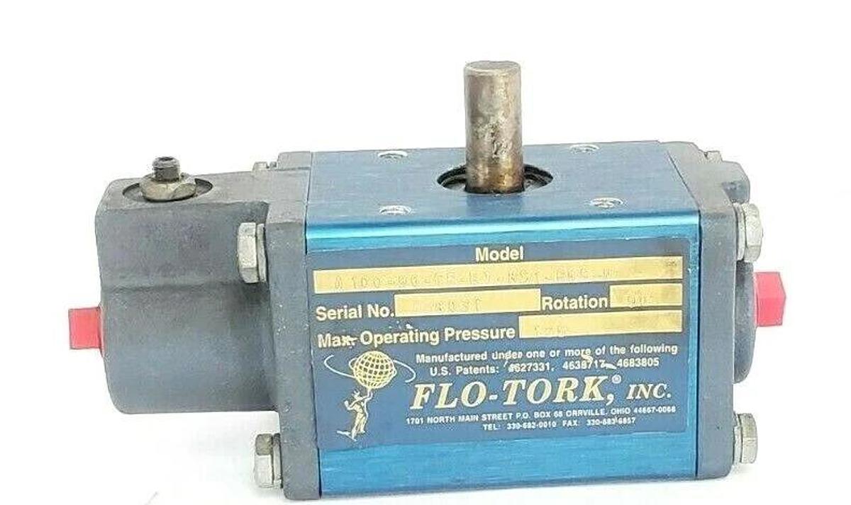 Used FLO-TORK A100-90-CR-ET-MS1-RKS-N ROTARY ACTUATOR 90DEG 125PSI A10090CRETMS1RKSN