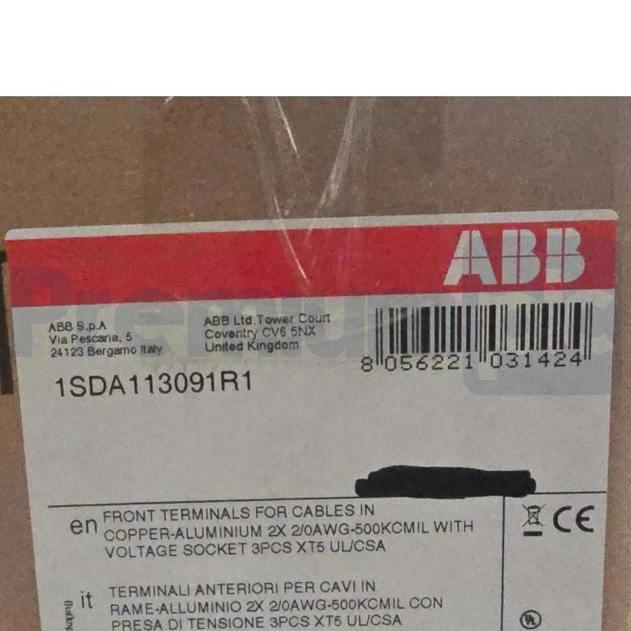 ABB 1SDA113091R1 Front Cable Lugs Kit KXT5CUAL2X500KC-3 Tmax XT5 3pcs NSMP