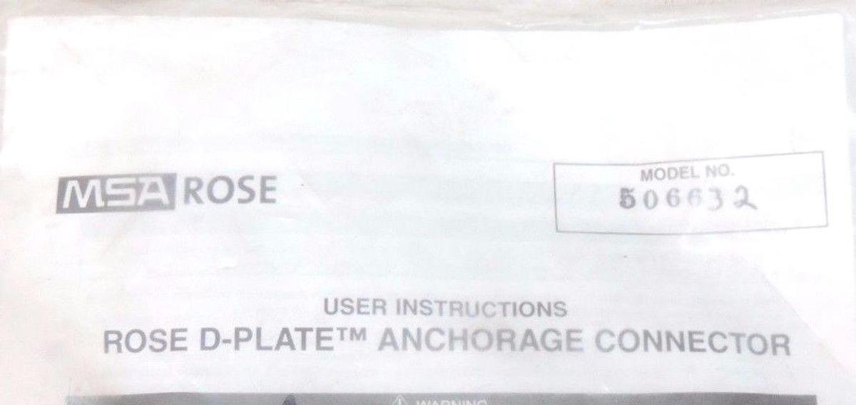 Used LOT OF 4 NEW MSA 506632 D-PLATE ANCHORAGE CONNECTORS