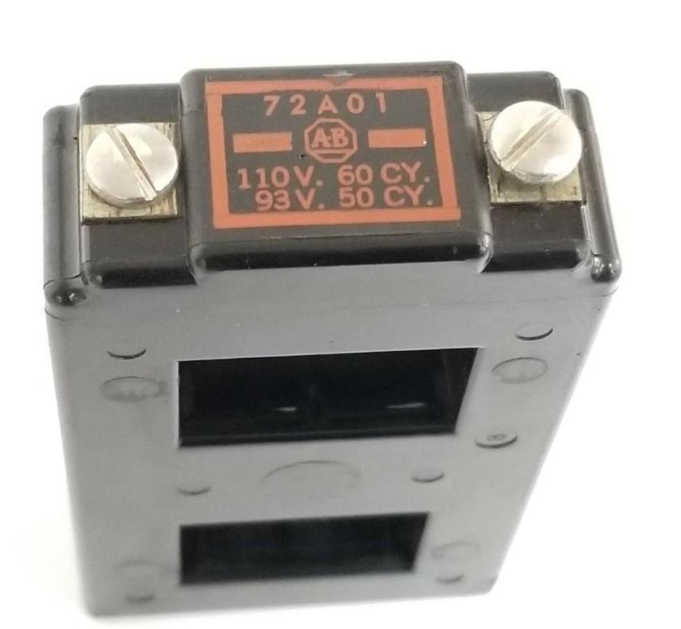 Used NEW ALLEN BRADLEY 72A01 CONTACTOR COIL 93V-50CY 110V-60CY