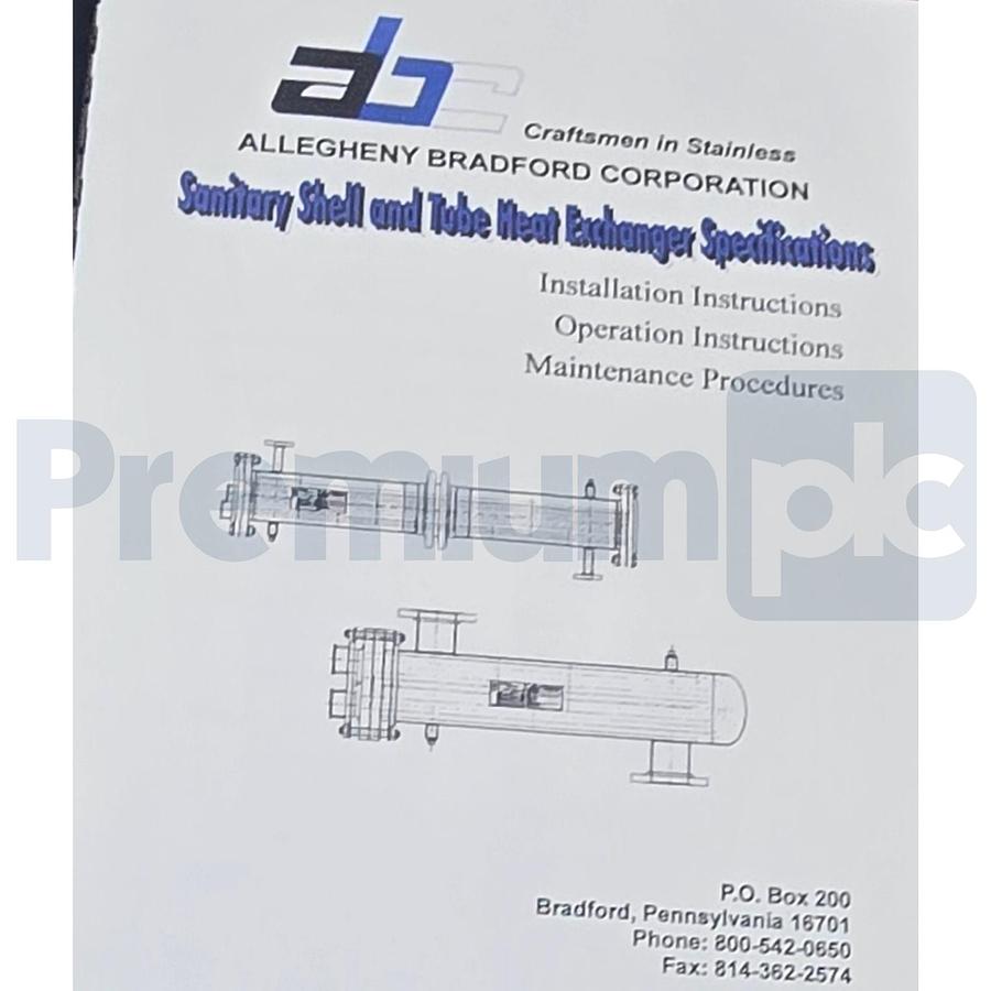 Used Allegheny Bradford HE01100 WF1 Heater SS Sanitary Shell & Tube Heat Exchanger