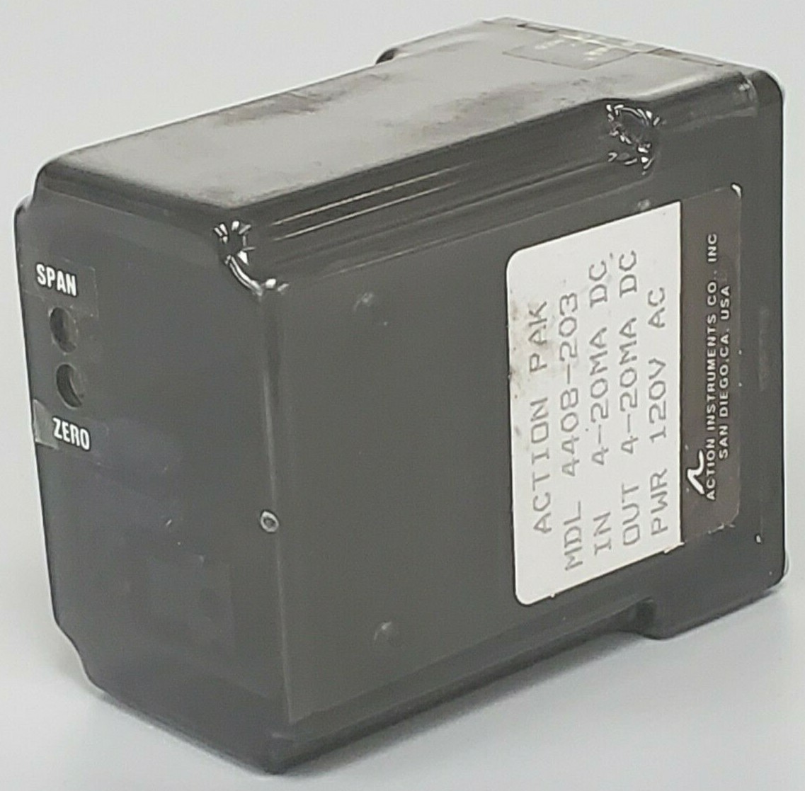 Used INVENSYS ACTION INSTRUMENTS 4408-203 RELAY CUSTOM 120VAC 4-20MA