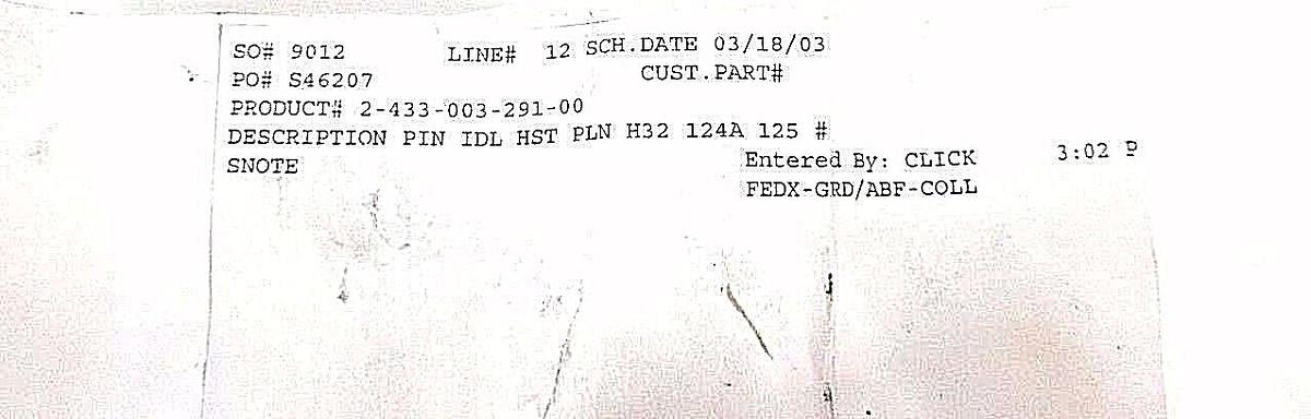 Used LOT OF 6 NEW 2-433-003-291-00 PIN IDL HST PLN H32 124A 125