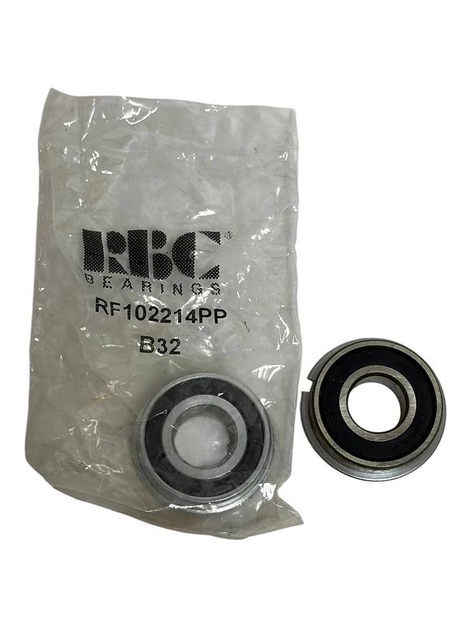 Lot of 2 RBC Bearings RF102214PP Sealed Radial Ball Bearings with Snap Ring