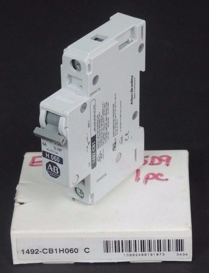 NIB ALLEN BRADLEY 1492-CB1H060 ENERGY LIMITING CIRCUIT BREAKER SER C 1492CB1H060