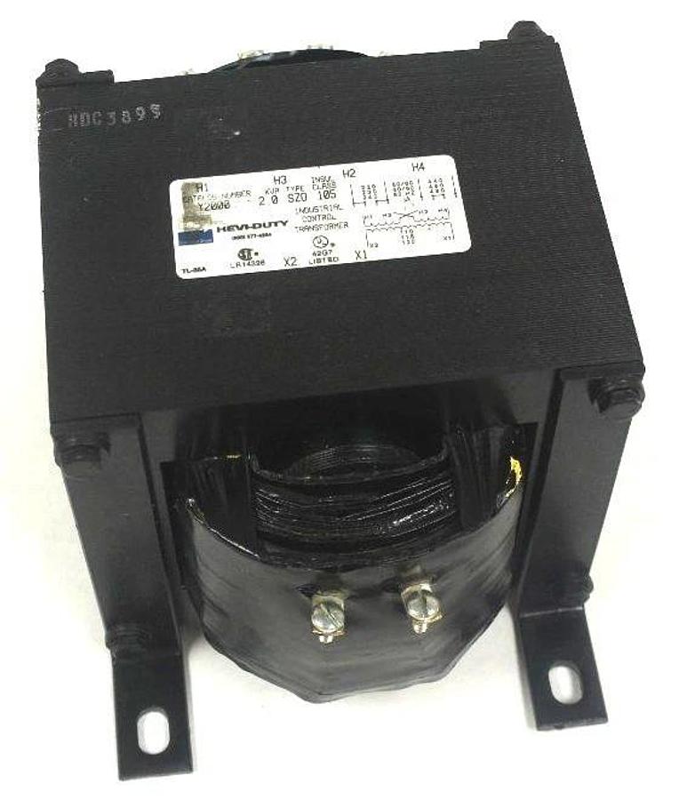 NEW HEVI-DUTY Y2000 INDUSTRIAL TRANSFORMER, TYPE SZ0, INSUL. CLASS 105, KVA 2.0