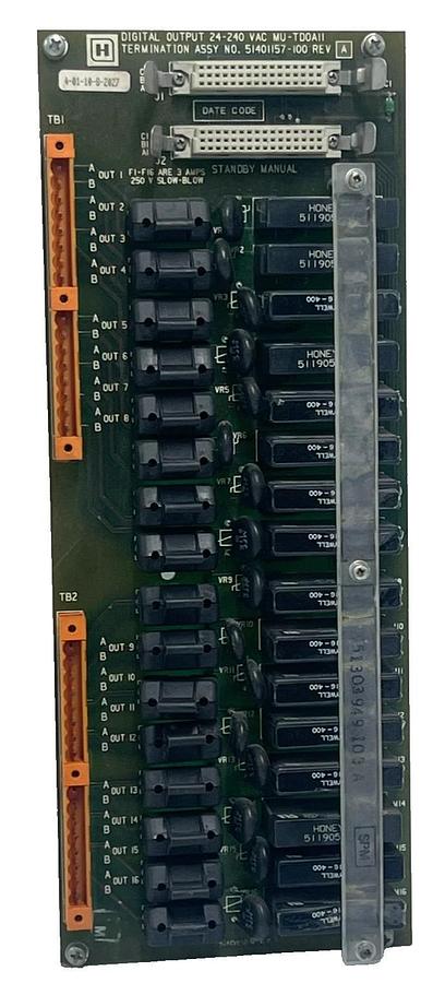 Used HONEYWELL 51401157-100 Rev A Output Board w/ (16) Grayhill 70YY14283 Relays
