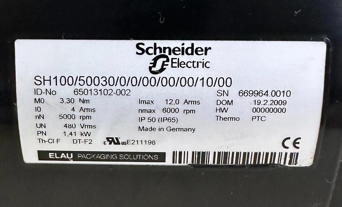 Used SCHNEIDER ELECTRIC SH100/50030/0/0/00/00/00/10/00 PacDrive SERVO 65013102-002