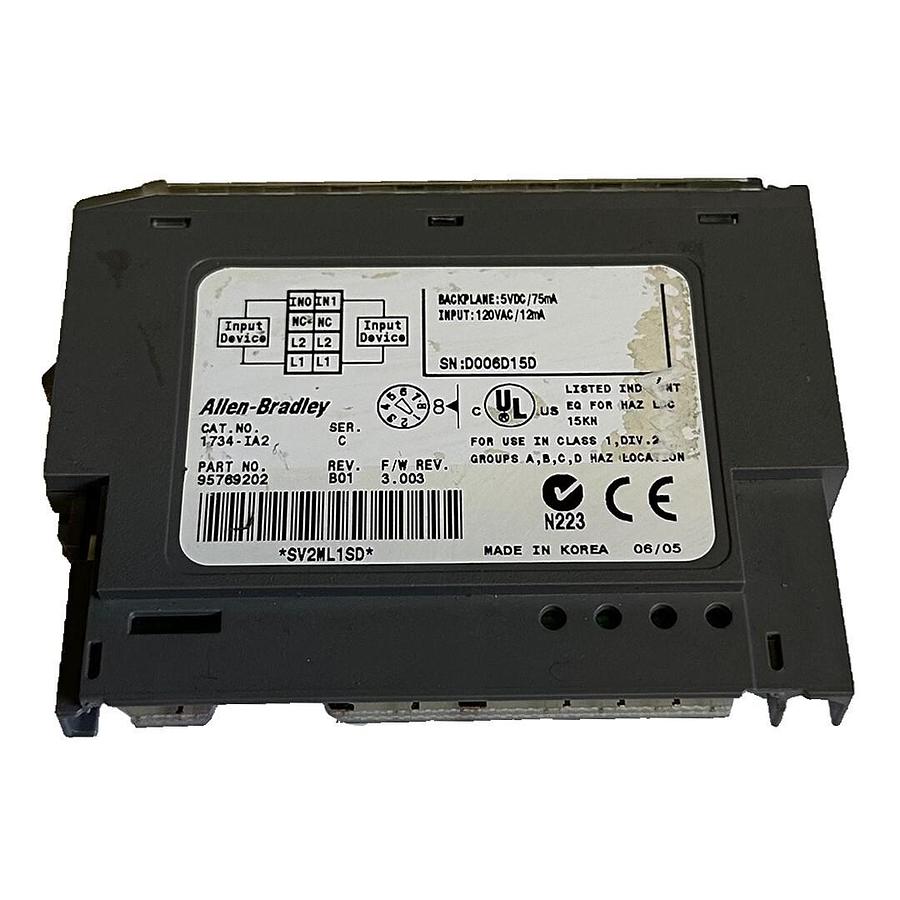 Used ALLEN BRADLEY 1734-IA2 /C POINT I/O 2-PT DIGITAL INPUT MODULE 120Vac 1734IA2