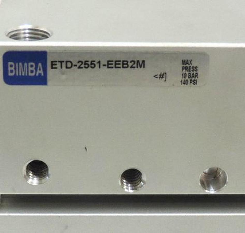 Used NEW BIMBA ETD-2551-EEB2M PNEUMATIC SLIDE MAX PRESS 10 BAR 140 PSI