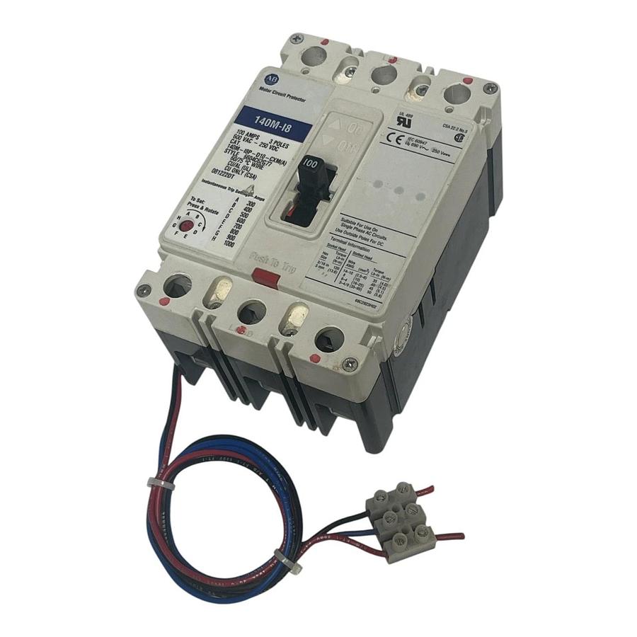 Used Allen-Bradley 140M-I8P-D10-CXM SER. A Motor Circuit Protector 140M-I8 10A