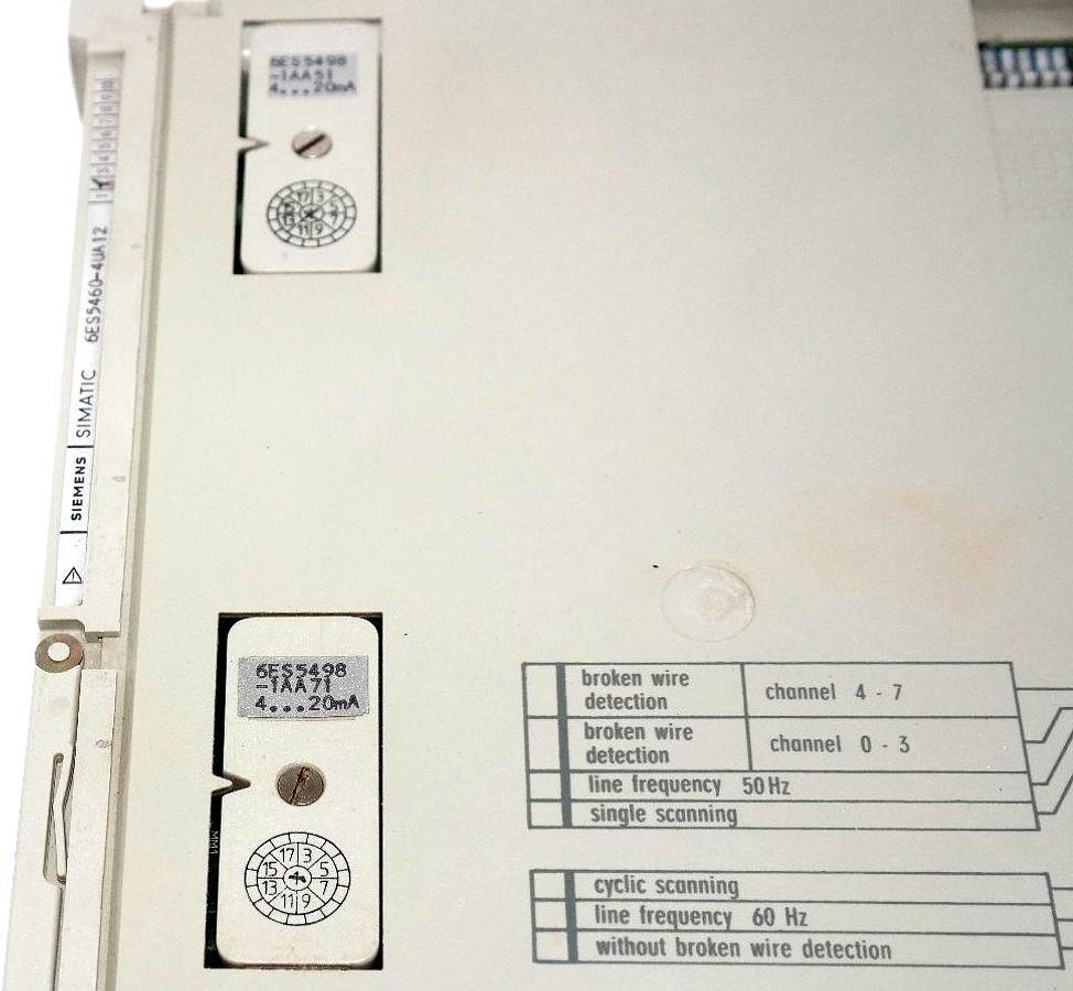 Used SIEMENS 6ES5-460-4UA12 ANALOG INPUT MODULE 6ES54604UA12 W/ 6ES5-498-1AA71