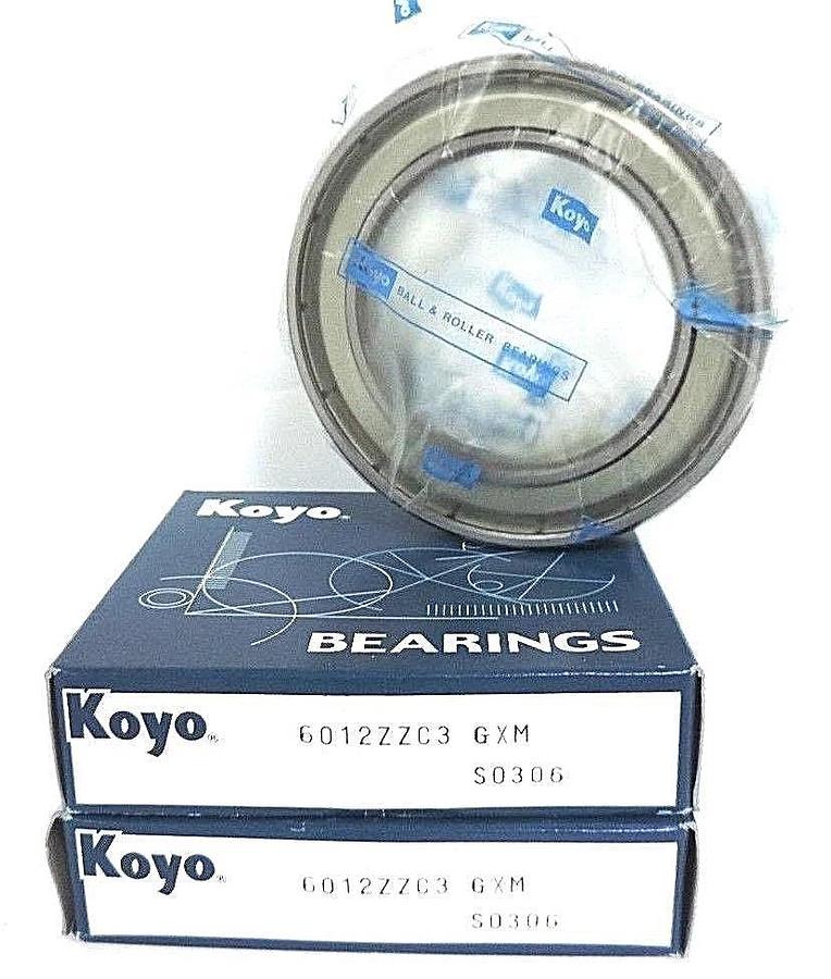 Used LOT OF 2 NIB KOYO 6012ZZC3 GXM BEARINGS