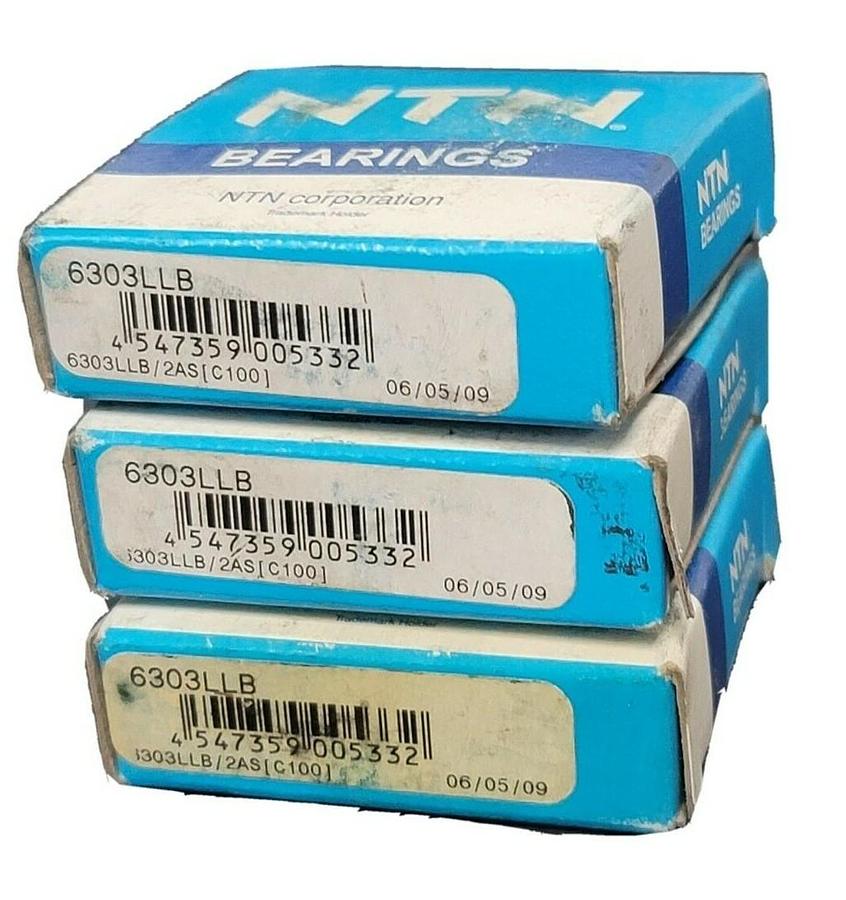 Used LOT OF 3 NEW NTN 6303LLB SMALL SIZE BALL BEARINGS