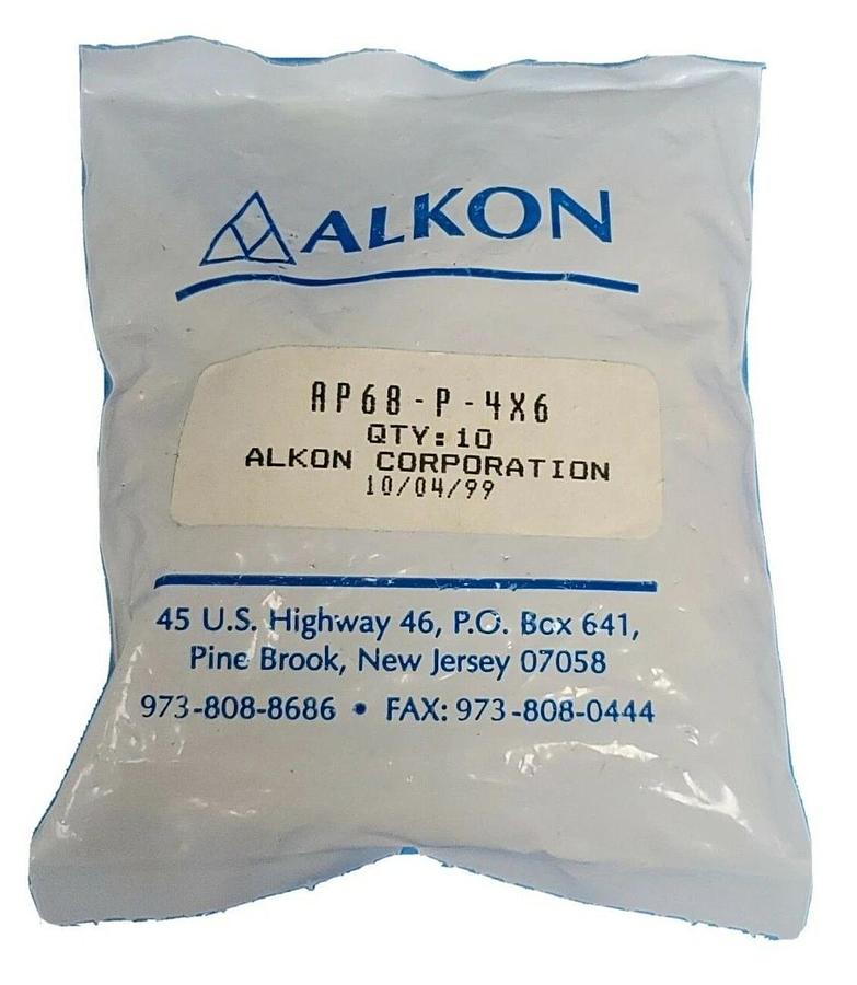 Used BAG OF 10 NEW ALKON AP68-P-4X6 BRASS FITTING CONNECTORS AP68P4X6